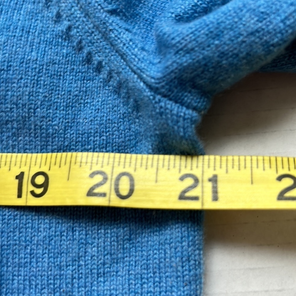 Kinross 100% Cashmere 1/4 Zip Mock Neck Stonewash Blue Sweater MED - Picture 9 of 13